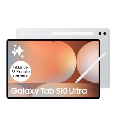 Abbildung von Samsung Galaxy Tab S10 Ultra AI Tablet, Android 12 GB RAM, 1 TB Speicher, AMOLED Display, Antireflexionsbeschichtung, Inkl. S Pen, WiFi, Platinum Silver, 36 Monate Herstellergarantie