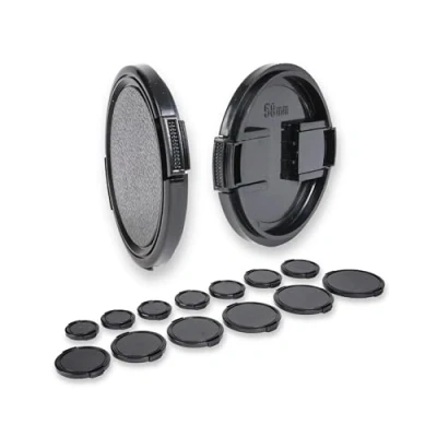 Abbildung von Lens Aid Retro Objektivdeckel 58mm mit Clipverschluss für Kamera Objektive Cap Ersatz Digitale Kameras, Analogkameras kompatibel Fujifilm, Sony, Canon, Nikon