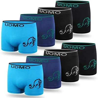 Abbildung von L&amp;K 8er Pack Herren Boxershorts Unterwäsche Microfaser Gemischt Farben/Muster 1212 SK M/L