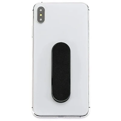 Abbildung von MOMOSTiCK Das Original! Smartphone Fingerhalter Handy Fingerhalterung Halter Ständer Griff Halterung Ring (Suede Series Schwarz)