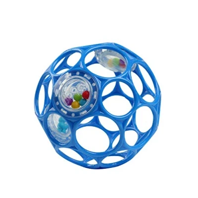 Abbildung von Bright Starts, Oball Rattle, Blau Flexibles und leicht Greifbares Design, für Kinder Jeden Alters