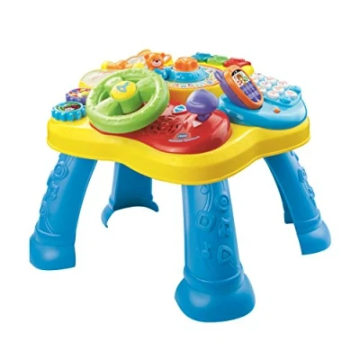 Abbildung von VTech Baby Abenteuer Spieltisch Bunter Babyspieltisch mit 6 Spielfeldern und interaktiven Elementen Farben, Zahlen, Tiere, Musik Formen spielerisch lernen Für Kinder von 12 36 Monaten