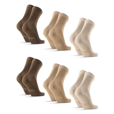 Abbildung von DANISH ENDURANCE Bambus Socken, Business Bunte für Herren &amp; Damen, 3 oder 6 Paar, Mehrfarbig (2xSandfarben, 2xBeige, 2xBraun), 39 42
