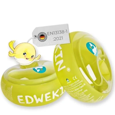 Abbildung von EDWEKIN® Schwimmflügel für Kinder mit extragroßen Luftkammern; Schwimmhilfe Baby/Kleinkinder von 1 bis 6 Jahren; Perfekte Schwimmlernhilfe Mädchen und Jungs, transparentes Design