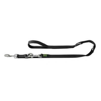 Abbildung von HUNTER 64961 extra LONG Verstellbare Führleine für Hunde, Nylon, lang, strapazierfähig, pflegeleicht, 2 x 300 cm, schwarz