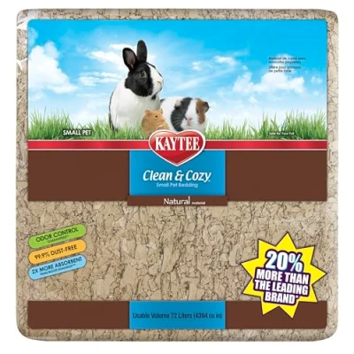Abbildung von Kaytee Superpet, Clean &amp; Cozy Streu für kleine Haustiere wie Mäuse, Rennmäuse, Nagetiere, Hamster, Kaninchen, besonders saugfähige Papierstreu, 99,9 % staubfrei, Natürlich, 72L