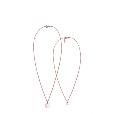 Abbildung von Elli 2 PACK Hearts Halskette roségoldcoloured für Kinder, Größe: 45, Roségold coloured