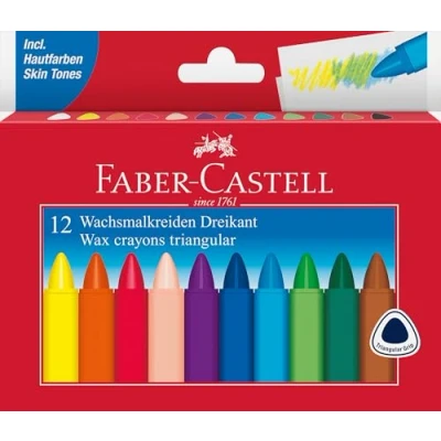 Abbildung von FABER CASTELL 120010 Dreikant Wachsmalstifte, 12er Etui