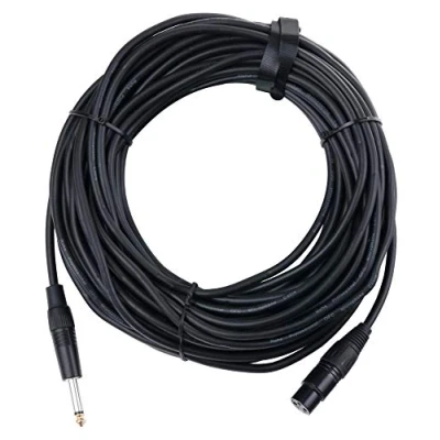 Abbildung von Pronomic XFJ 20 XLR zu Klinke Kabel (unsymmetrisches Mikrofonkabel, Länge 20m, säure und ölfest, Spannzangen Zugentlastung) schwarz