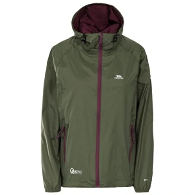 Abbildung von Trespass Qikpac Female Jacket, Moss, L, Kompakt Zusammenrollbare Wasserdichte Jacke für Damen, Large, Grün