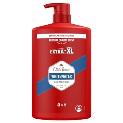 Abbildung von Old Spice Whitewater 3 in 1 Duschgel &amp; Shampoo für Männer, 1L, langanhaltender, frischer Duft Parfümqualität, Tiefenreinigung Haare Gesicht Körper, sanftes Hautgefühl