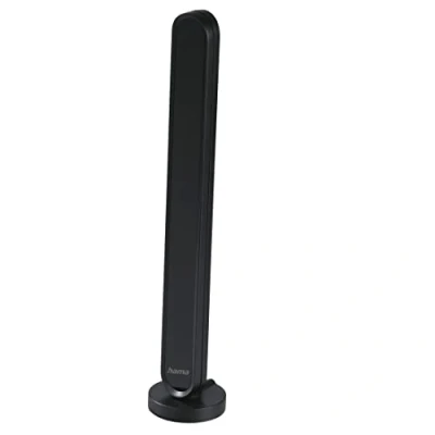 Abbildung von Hama DAB Zimmerantenne für Radio (DABplus, UKW, Digitale Innenantenne mit Verstärker, Aktive Stabantenne F Stecker), Schwarz, 1,4 m Kabel