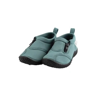 Abbildung von Sterntaler Badeschuhe mit Zipper Kinder Aquaschuhe seitlichem Reißverschluss und ergonomischer Sohle Schwimmschuhe Bequeme Wasserschuhe Unisex Strand Slipper, jadegrün, Größe 26