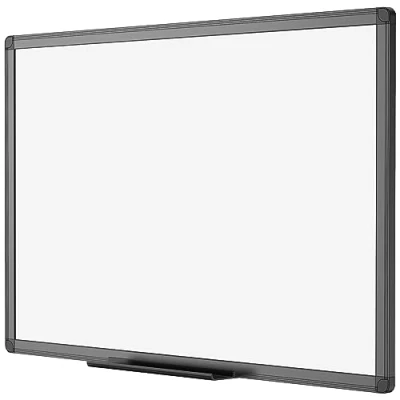 Abbildung von VIZ PRO Magnetisches, trocken abwischbares Whiteboard 120 x 90 cm, mit schwarzem Aluminiumrahmen und Stiftablage