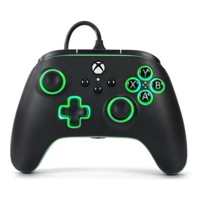 Abbildung von kabelgebundener PowerA Advantage Controller für Xbox Series XS mit Lumectra Schwarz, Gamepad, Videospiel Controller, Gaming One, offiziell lizenziert