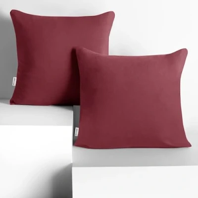 Abbildung von DecoKing 2 Kissenbezüge 50x50 cm Jersey 100% gekämmte Baumwolle Reißverschluss Altrosa Amber