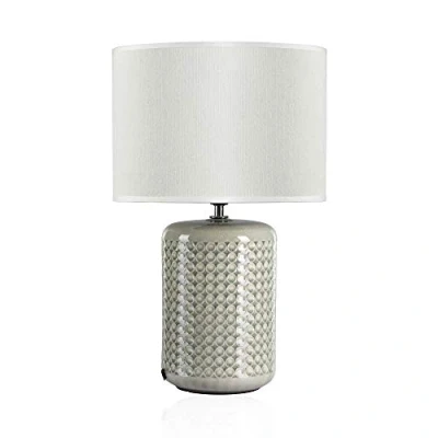 Abbildung von Pauleen 48020 Go for Glow Tischleuchte max. 20W Tischlampe für E27 Lampen Nachttischlampe Beige, Grau, Grün 230V Keramik/Stoff ohne Leuchtmittel