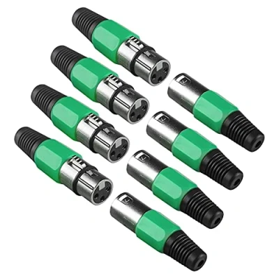 Abbildung von 4Pack Xlr zu Stecker 3 Polig Kanonenkopf, Dmx Buchse Cannon Nl4fc Terminal Connector, zum Löten Male und Female Kupplung Mikrofon Adapter