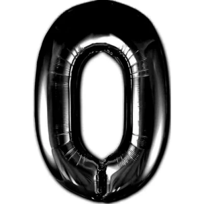 Abbildung von Luftballon Geburtstag Zahl 0 Schwarz XXL Riesen Folienballon 100cm Geburtstagsdeko Ballon Deko zum Geburtstag. Fliegt mit Helium.