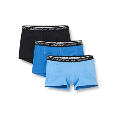 Abbildung von Calvin Klein Herren Surge Trunk 3pk Exclusives, Black/Delft/Silver Lake Blue, XL (3er pack)