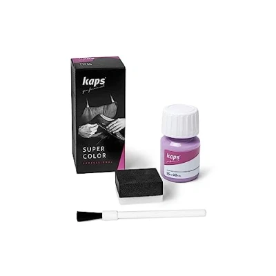 Abbildung von Kaps Super Color Lederfarbe für Naturleder, Synthetik und Textil, Lederfärber, 25 ml, Lila 155