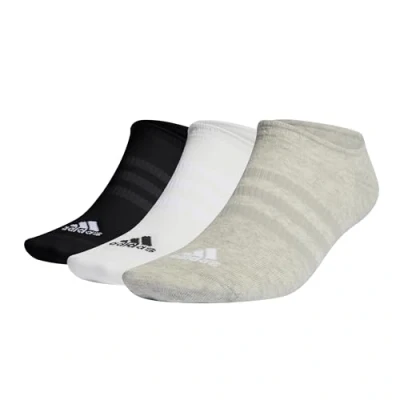 Abbildung von Adidas, Set Di 3 Paia Calzini Invisibili Adidas Thin &amp; Light, Socken, Mittel Graue /Weiß/Schwarz, M, Unisex Adult