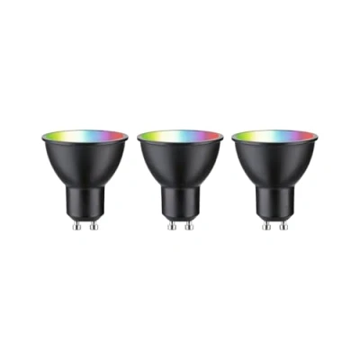 Abbildung von Paulmann 29153 Standard 230V Smart Home Zigbee LED Reflektor GU10 3x350lm 3x4,8W RGBW+ dimmbar Schwarz matt Leuchtmittel