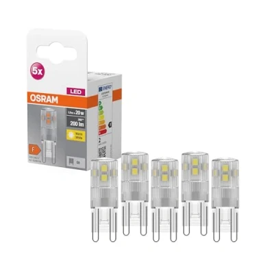 Abbildung von OSRAM Star PIN LED Lampe für G9 Sockel, klares Glas ,Warmweiß (2700K), 200 Lumen, Ersatz herkömmliche 20W Leuchtmittel, nicht dimmbar, 5 er Pack