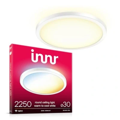 Abbildung von innr Smart LED Deckenlampe, Zigbee, funktioniert mit Hue*, Alexa (Bridge erforderlich), Warmweiß bis Kühlweiß, Deckenleuchte Wohnzimmer, Lampe Dimmbar, 30cm, 2250 Lumen
