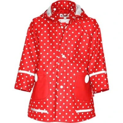 Abbildung von Playshoes Unisex Kinder Regenjacke Wind Und Wasserdicht Regenmantel Regenbekleidung, Rot Punkte, 116 EU