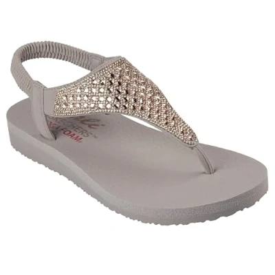 Abbildung von Skechers Damen Meditation Rockstar, Taupe Mitobuck Rhinestone Trim, 39 EU