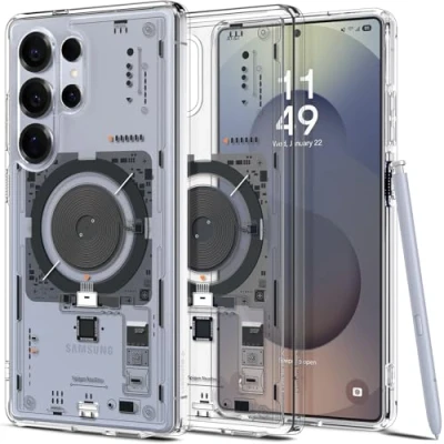 Abbildung von Spigen Ultra Hybrid MagFit Hülle für Samsung Galaxy S25 Ultra, Kompatibel mit MagSafe NeoOne