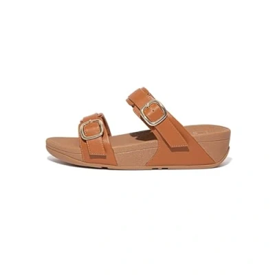 Abbildung von Fitflop Damen Lulu Verstellbare Leder Slides Schiebe Sandalen, Hellbraun, 38 EU