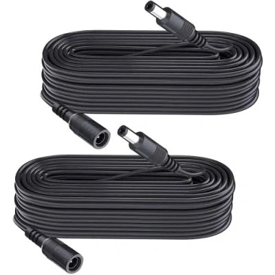 Abbildung von 2 Pack 10 m DC Power Verlängerungskabel, Stecker 5.5mm x 2.1mm, unterstützt 5V 6V 9V 12V 24V, für Sicherheitskameras, DVR, Router, Drucker, LED Strip, schwarz