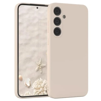 Abbildung von EAZY Case Silikonhülle für Samsung Galaxy S24 Plus Hülle Silikon Beige weich stoßfeste Handyhülle Schutzhülle mit Kameraschutz Dünn Premium Schutz Cover Phone Bumper in Taupe