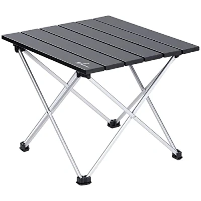 Abbildung von Sportneer Campingtisch Klapptisch Camping, Aluminium Camping Tisch Faltbarer Picknick Tragbarer Gartentisch für Kochen Garten Wandern Reisen,L,Schwarz