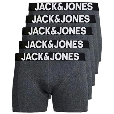 Abbildung von JACK &amp; JONES Herren 5er Pack Boxershorts Mix Unterwäsche Mehrpack,5er Darkgrey,XXL