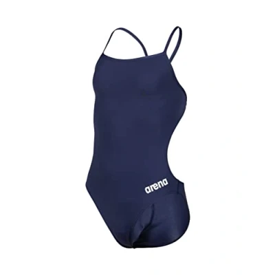 Abbildung von ARENA Mädchen Girl&#039;s Team Swimsuit Challenge Solid Badeanzüge, Navy white, 140 EU