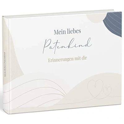 Abbildung von MINTKIND® &quot;Mein liebes Patenkind&quot; Erinnerungsalbum Geschenk Idee für Mädchen &amp; Jungen Paten zur Taufe Ausfüllbuch Fotoalbum das Patenkind vom Patenonkel oder Patentante Fotobuch
