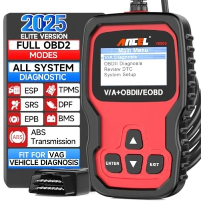 Abbildung von ANCEL OBD2 Diagnosegerät für VW/Audi/Skoda/Seat Fahrzeuge, Fehlercode Auslesegerät mit EPB Öl TPS Reset, Vollsysteme Diagnose, KFZ alle VAG nach 2000 [Version 2024] in Deutsch