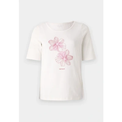 Abbildung von TOM Tailor Basic Print Tshirt print, Damen, Größe: XL, Whisper white