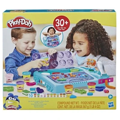 Abbildung von Play Doh Kreativbox für unterwegs mit mehr als 30 Knetwerkzeugen und 10 Dosen