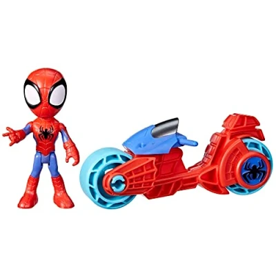 Abbildung von Spidey AND HIS AMAZING FRIENDS Marvel Figur mit Motorrad, Spielzeug für Jungs und Mädchen ab 3 Jahren