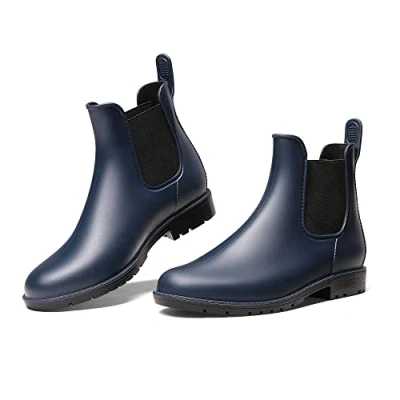 Abbildung von DREAM PAIRS Stiefel Damen Gummistiefel Chelsea Boots Frauen Ankle Wellies Wasserdicht Regenstiefel,Size 42,Marine,SDRB2201W E
