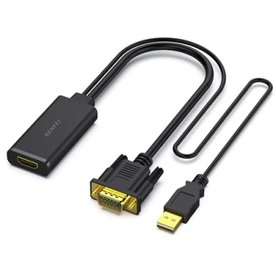 Abbildung von BENFEI VGA Eingang zu HDMI Ausgang Adapter, 1080P Unidirektional Konverter mit Audio Von Computer/Laptop Fernseher/Monitor