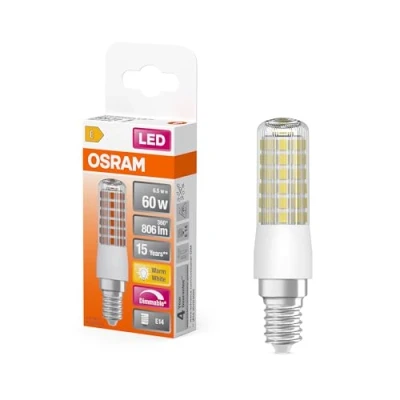 Abbildung von OSRAM LED Superstar Special T SLIM, Dimmbare schlanke Spezial Lampe, E14 Sockel, Warmweiß (2700K), Ersatz für herkömmliche 60W Leuchtmittel, 1 Stück (1er Pack)