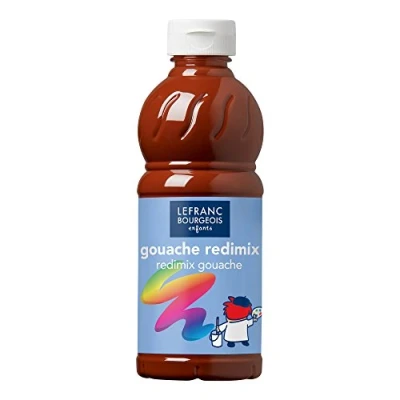 Abbildung von Lefranc Bourgeois 188015 flüssige Tempera Redimix Farbe, leuchtende Gouachefarbe auf Wasserbasis, hohe Deckkraft, hervorragenden Maleigenschaften, gebrauchsfertig, 500ml Flasche Siena gebrannt