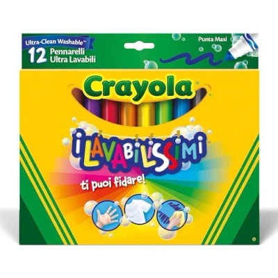 Abbildung von CRAYOLA I Lavabilissimi Filzstifte Ultra Abwaschbar, Maxispitze, für Schule und Freizeit, 12 Farben, Stück, 58 8329