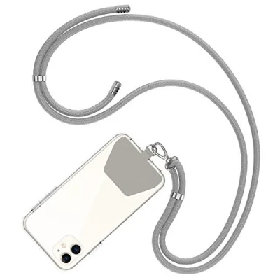 Abbildung von COCASES Handyband Universal zum Umhängen aus Nylon kompatibel mit jeden Smartphones, Handygurt Umhängenband Kordel (Grau)