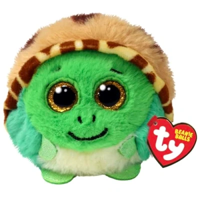Abbildung von Ty Beanie Balls Cruiser die Schildkröte mit goldenen Augen Glitter, weiche und runde Plüschtiere zum Sammeln 8 cm T42549